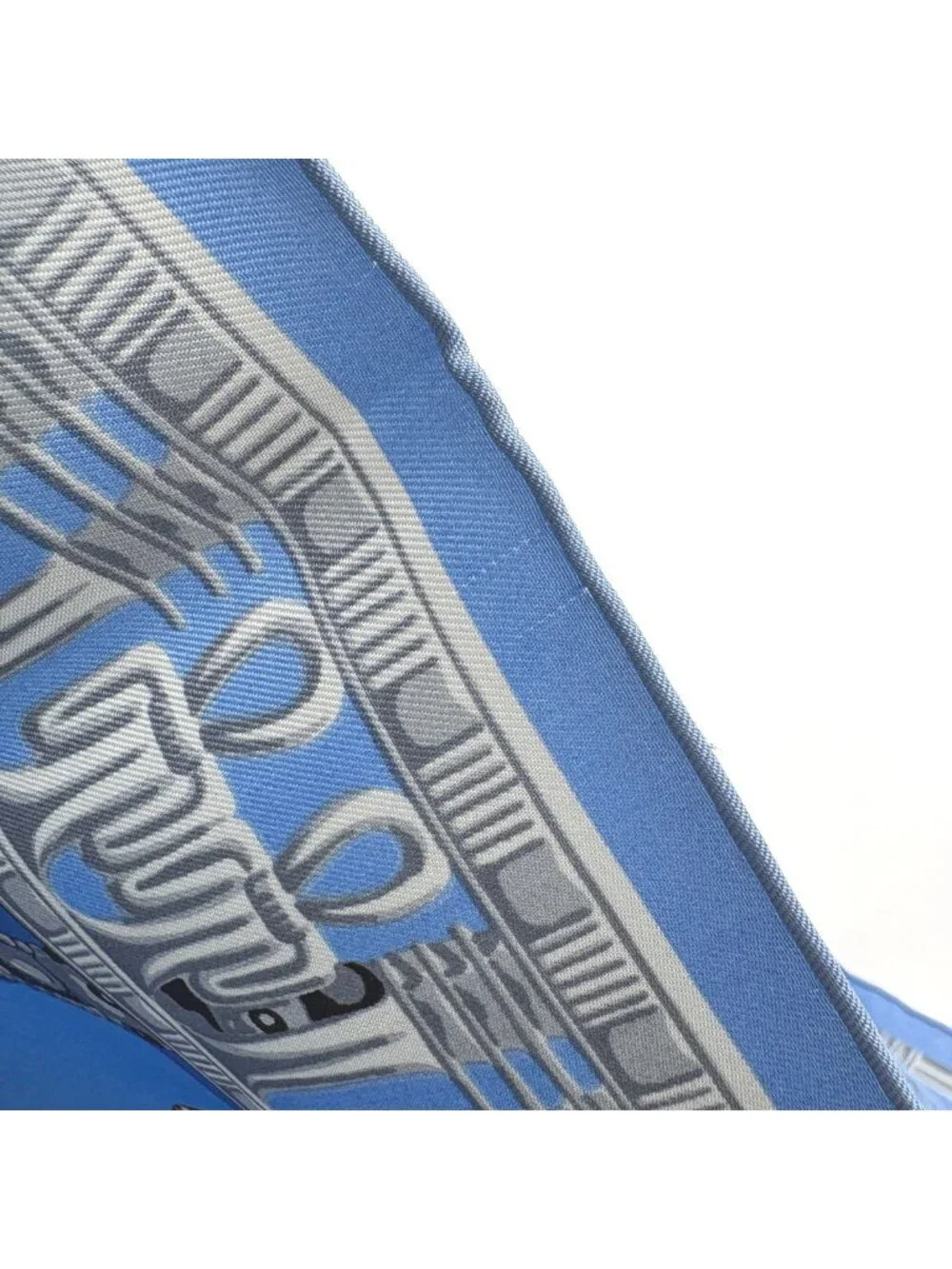 Hermes Carre 90 Tutankhamun Egypt Scarf Silk Light Blue Gray